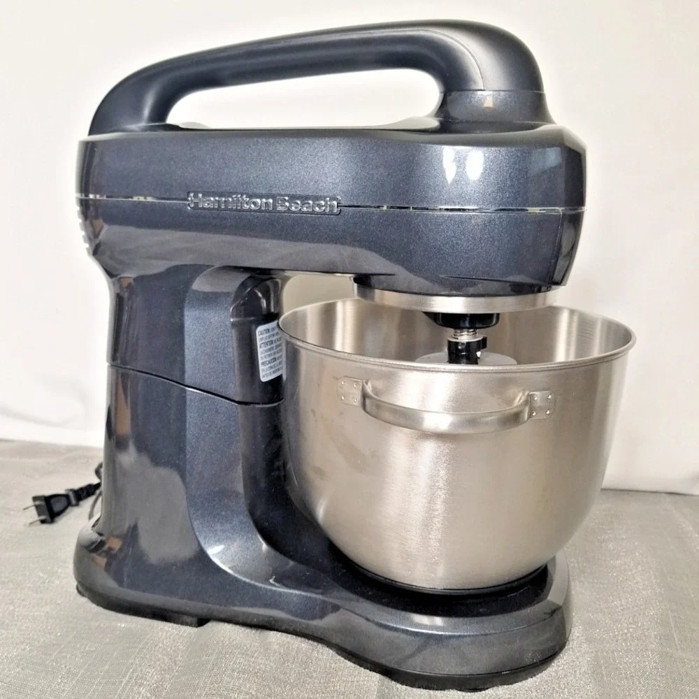 Hamilton Beach 7 Speed Stand Mixer 63394 Metallic Black Bowl and Cover